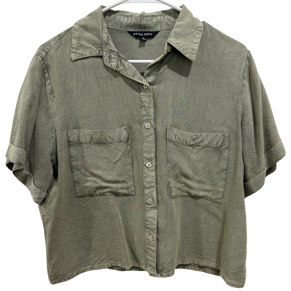 Style Envy Sage Green Crop Blouse